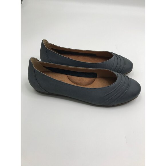 SoftWalk Safi Comfort Flat Nubuck Leather Shoe Blue 8.5 Wide - Picture 5 of 8